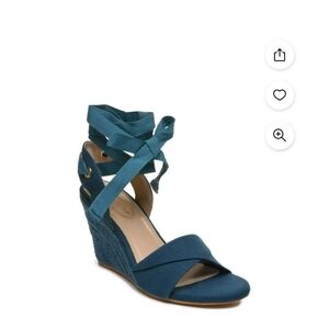 Scoop Womens Ankle Tie Wedge Sandal